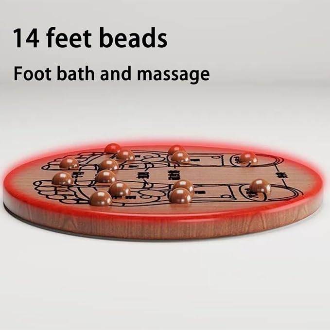 Tina de madera para baño de pies con masaje y tapa 30 cm miniatura 4