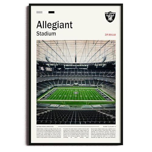 SPASAV (Unframed 11x17) AllegiantStadium Canvas Print Las Vegas Home Field Wall Art for Raiders Fans Sports poster for Game Room or Man Cave Decor