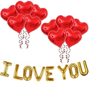 I Love You Balloons for Him Set – Pack of 20 | Heart Shaped Balloons, Romantic Decorations Special Night | Anniversary…