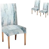 Vista 144 de TOMWISH Fundas para Sillas De Comedor 6, Fundas para sillas de comedor, pintura de arte abstracto, funda extraíble elástica de elastano para silla