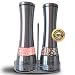 ECOLINE HOME Salt and Pepper Grinders Mills Set 2 in 1- Stainless Steel Manual Mills with Adjustable Ceramic Grinding Mechanism and Convenient Free Stand Holder- Best Quality Spice Shakers