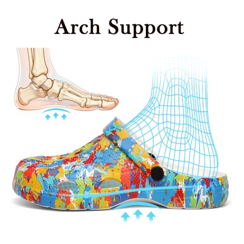 Image of SOSOWHLTE Men's Women's Arch Support Clogs,Unisex Garden Shoes Comfortable Slip-on Outdoor Sandals Slippers for Beach Casual