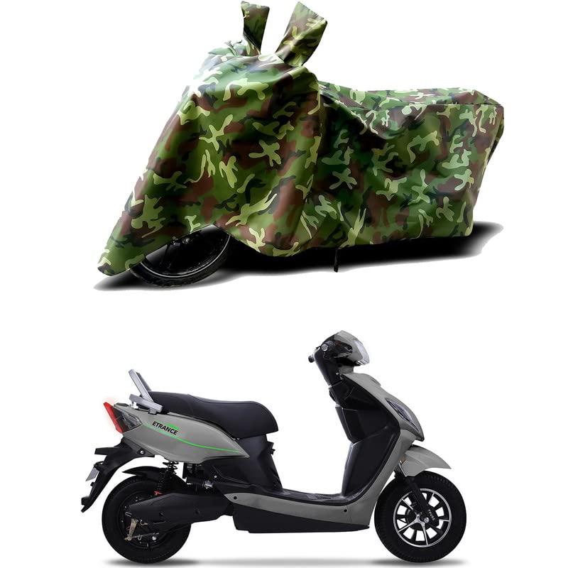 Image of 100% Water Resistant Bike Scooty Two Wheeler Body Cover Compatible For PURE EV eTryst 350 STD /UV-Rays /Heat Protection /Birds Dropping /Scratchproof /Dust proof /Waterproof /All Varient[Green MJ]
