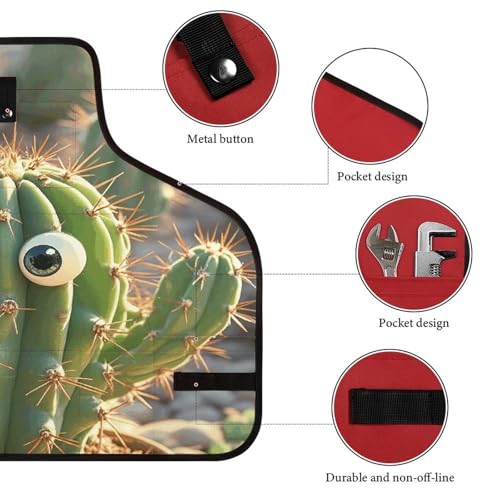 Delantal de trabajo Cute Cactus con hebilla y bolsas miniatura 3