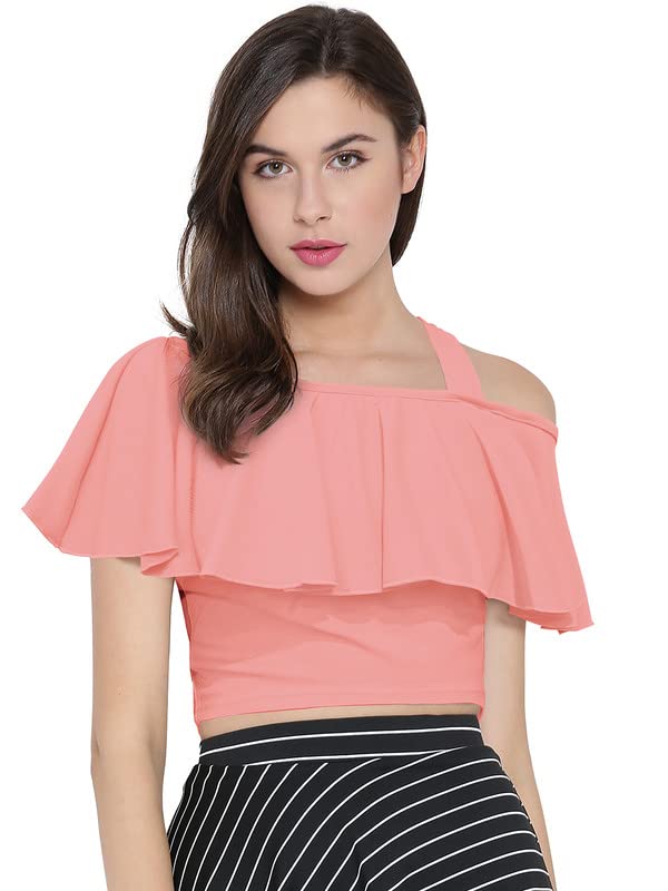 Buy Shubham Fabrics One Sided Shoulder Tops for Women, Rainy u0026 Summer Tops,  Soft Material, Short Top Pattern, Half Sleeve, Cotton Material, Girl's One  Shoulder Pink at Amazon.in