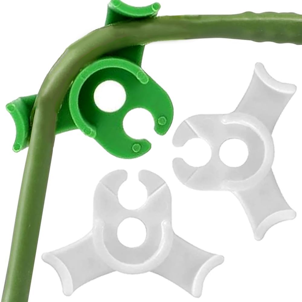 40 Pcs White Green 90 Degrees Low Stress Training Clips, Plant Trainer Bud Bender for Gardening(White and Green 20 Each)