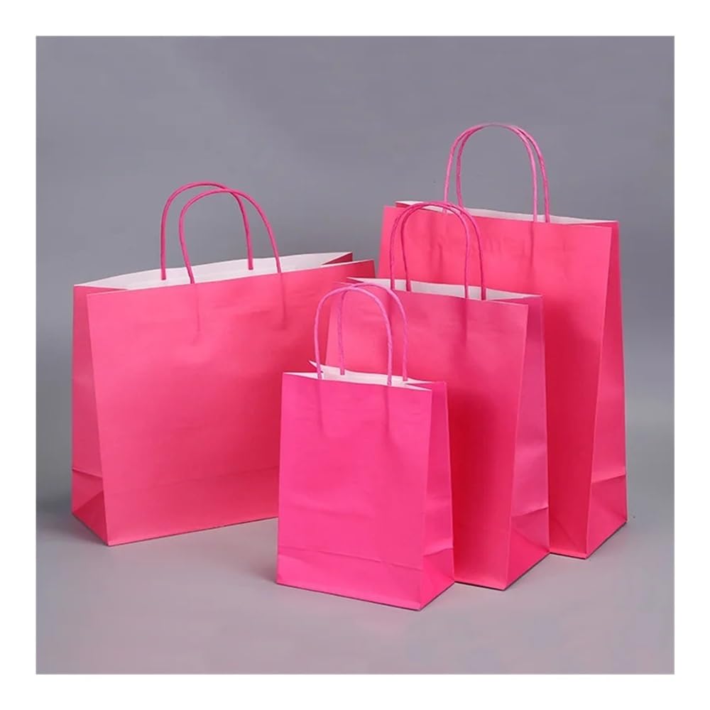 UYFRD Bunte Papiertüten, Geschenktüten für Urlaub, Party, Schmuck, Einkaufstaschen, Weihnachten, Valentinstag, Hochzeitsgeschenke (weiß, 25 Stück, 21 x 11 x 27 cm)