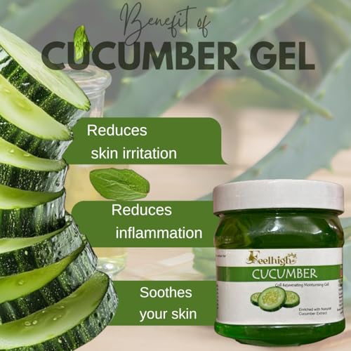 Image of feelhigh Cucumber Facial Kit For All type of Skin Solution For Man and Woman -Scrub,Cream,Mask,Gel (500gm x 4)