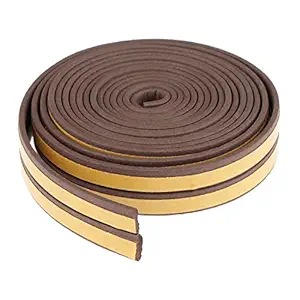STICK&SEAL I-Profile Self-Adhesive EPDM Doors and Windows Draught Excluder Seal Strip Soundproofing Rubber Weatherstrip (2 x 3 m = 6 m, Brown)