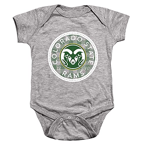 Colorado State University Official Plaid Badge Unisex Infant Snap Suit for Baby,Athletic Heather, 6 Months