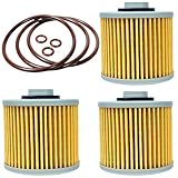 BIGLKNM 3 Pack Motorcycle Oil Filter with O-Ring Compatible with Yamaha XT500C TT500C V Star 650
