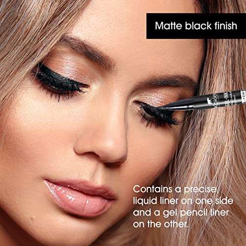 Delineador Gel Kokie Ink Doble Punta Negro Mate miniatura 4