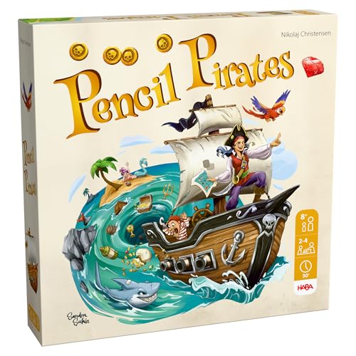HABA 2012233002 - Pencil Pirates, Juego Infantil de Mesa Roll and Write. Más 8 años