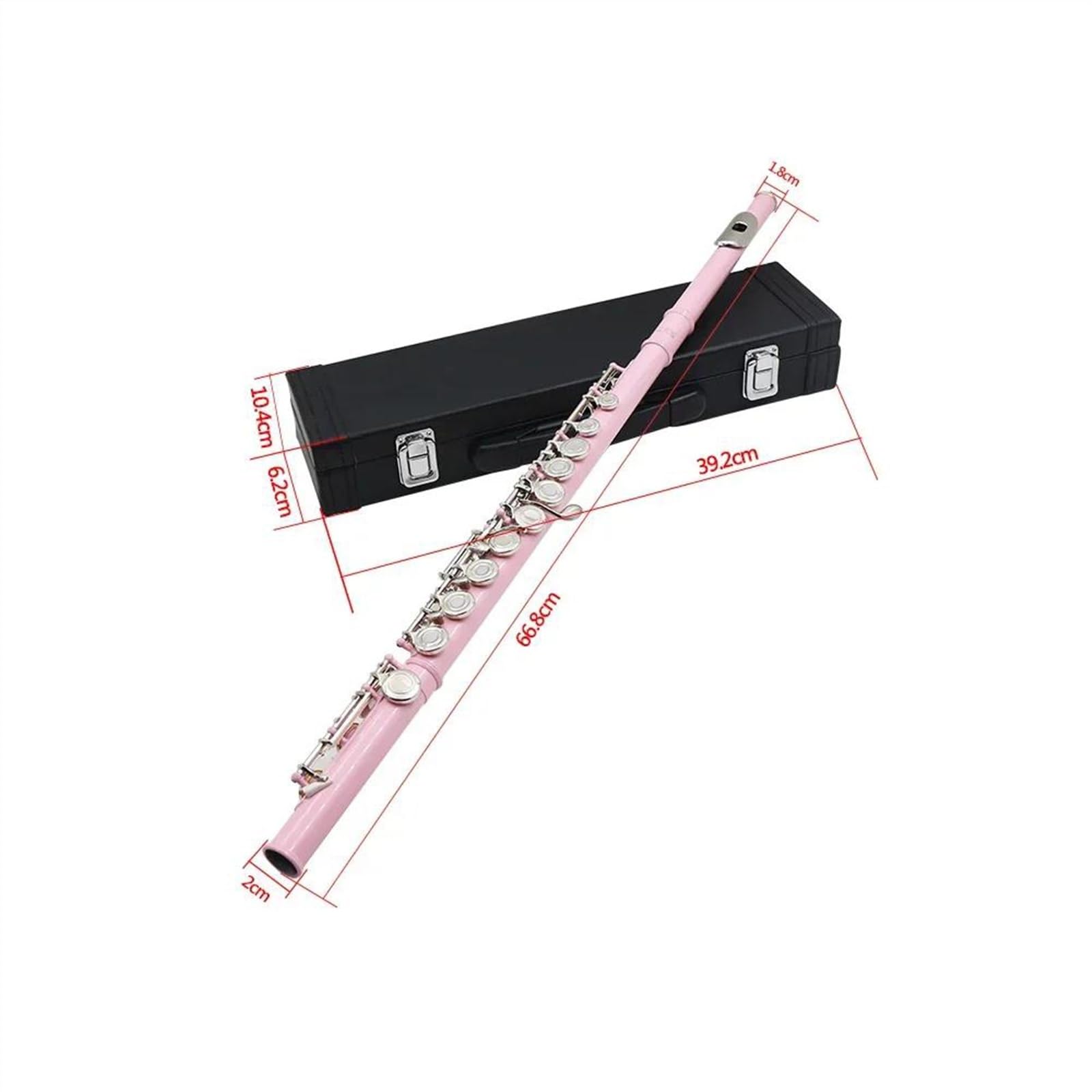 Flauto Flauto Traverso In Do A 16 Fori Con Chiave In Mi Strumento A Fiato Professionale Flauto Traverso In Cupronichel Con Chiave Chiusa Kit Per Principianti(Rose)