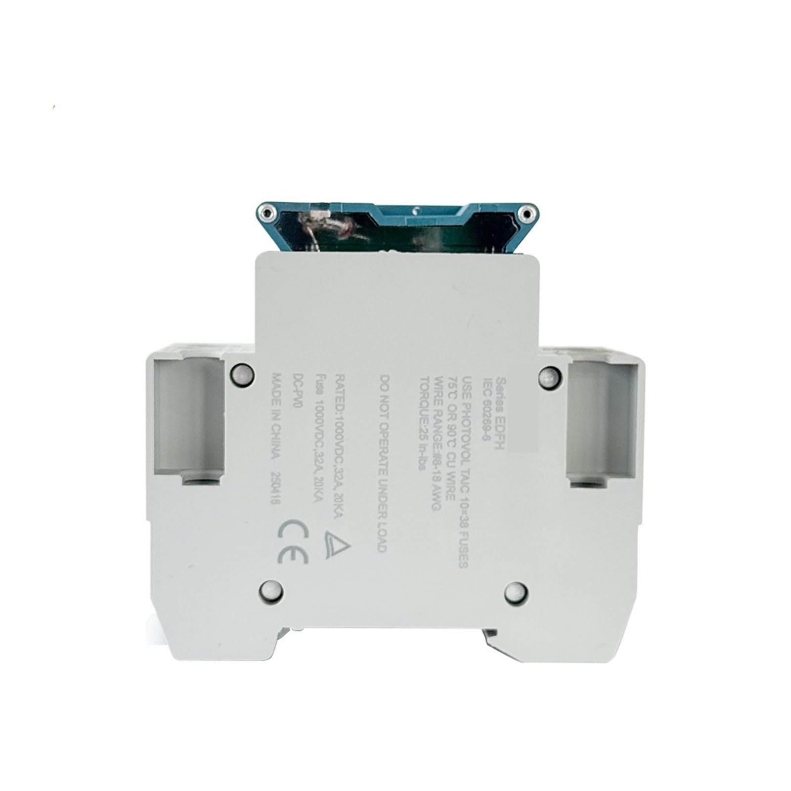 Portafusibile fotovoltaico solare Portafusibile CC 2P con luce, parallelo 10 * 38mm ad alta tensione solare fotovoltaica 1000V 32A Base fotovoltaico