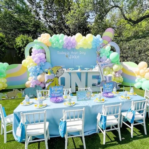 Albassa Arch Backdrop Cover 2-Sided Spandex Wedding Arch Covers Fitted Round Top Chiara Backdrop Stand Cover for Baby Shower Birthday Party Wedding Decoration (Dusty Blue, 7.2FT) by Albassa - Used condition - Image 7