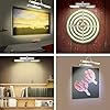 Wall Frames For Living Room Decorations 4Pack Rechargeable Picture Light, 5200mAh Black Battery Operated Picture Lights For Wall With Remote Control, 300LM 3000K Warm White Light 16" Metal Dimmable Picture Frame Light