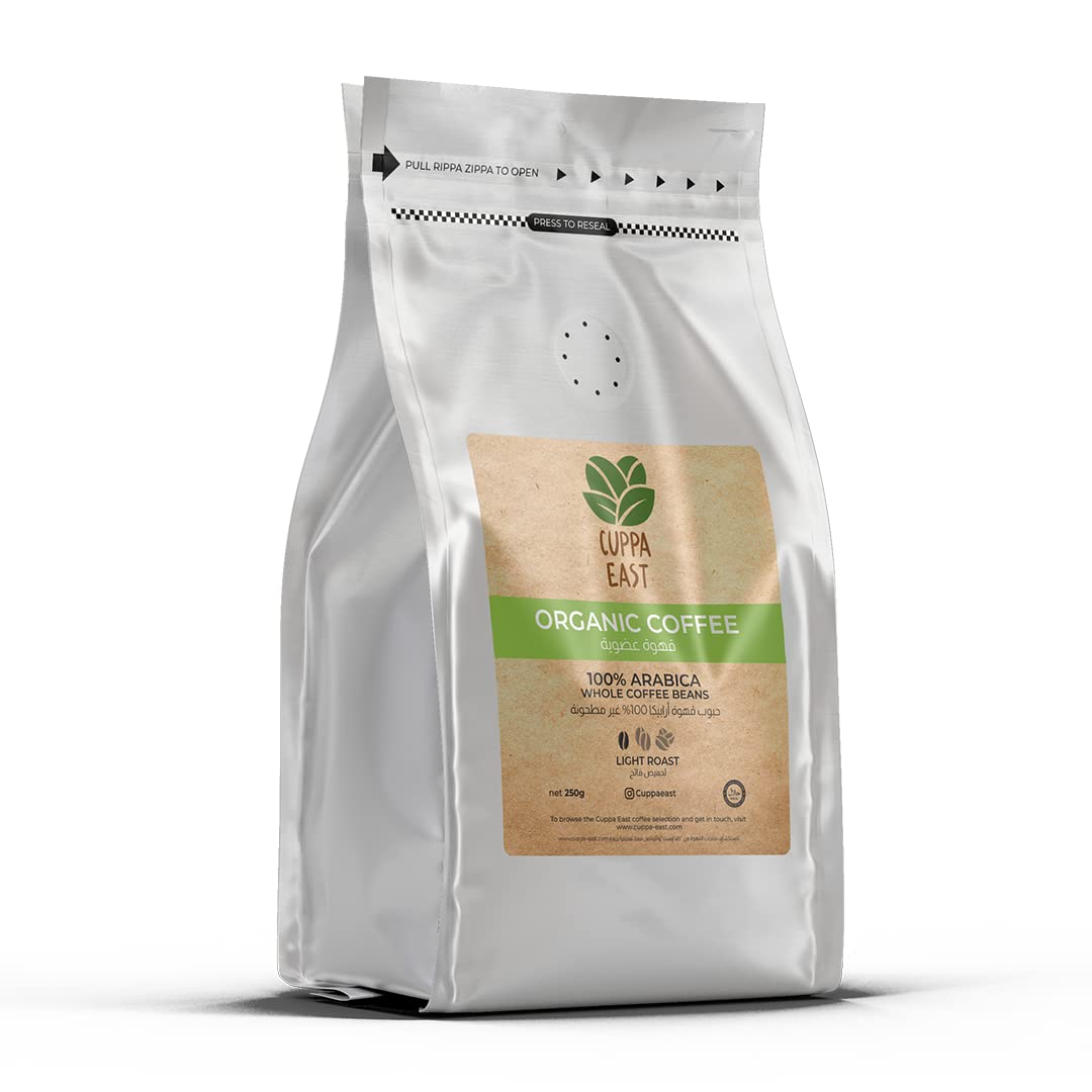 Top Class Organic Coffee, 100% Arabica Coffee Beans, Light Roast, Grapefruit Tart Flavor, 250 grams
