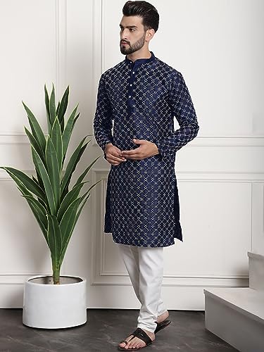 Image of SOJANYA (Since 1958 Men's Silk Blend Kurta and Pyjama with Nehru Jacket