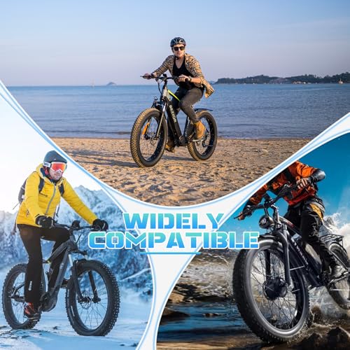 WEEROCK 26 Inch Bike Fat Tires, 26 x 4.0in E Bike Snow Tire with Inner Tubes, Off-Road Tread Heavy Duty Foldable Replacement for 26" Electric Bike, Fat MTB Tire Snow Bikes