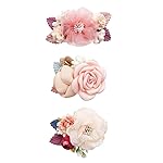 Flower Hair Clips Set-Cherrboll 3pcs Floral Hair Bow Accessories for Baby Girl Toddles Teen Gifts