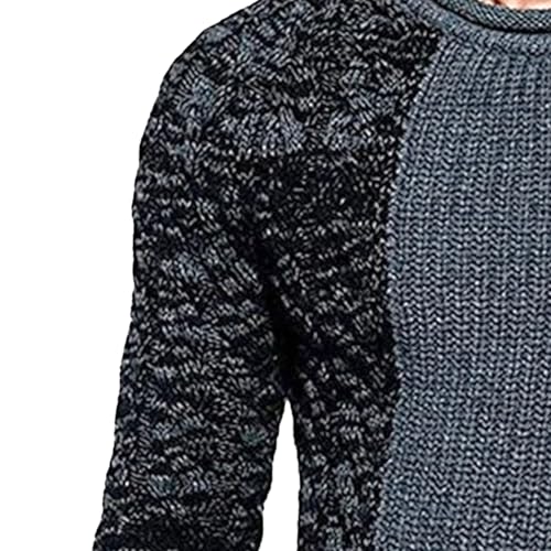 Men's Pullover Color Block Sweaters Winter Ribbed Knitted Color Block Comfort Stylish Twisted Long Sleeve Sweater3