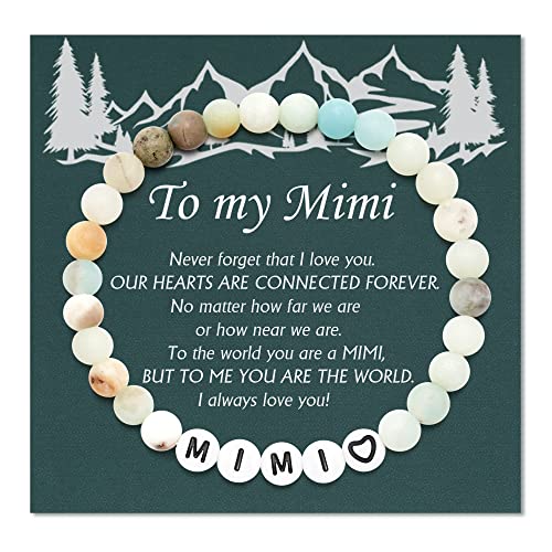 Shonyin Nana/Mimi/Gigi/Daddy Gifts,Natural Stone Bracelet Valentines Mother's Day Christmas Birthday Gifts for Women Men