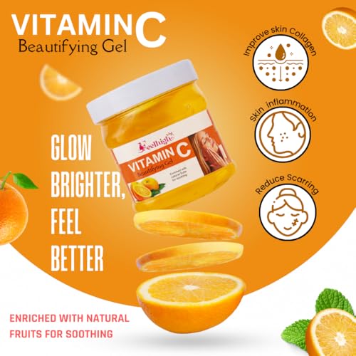 Image of Vitamin C Facial Kit Scrub,Cream, Gel, Mask Pack of 4 Each 500ml Men Women
