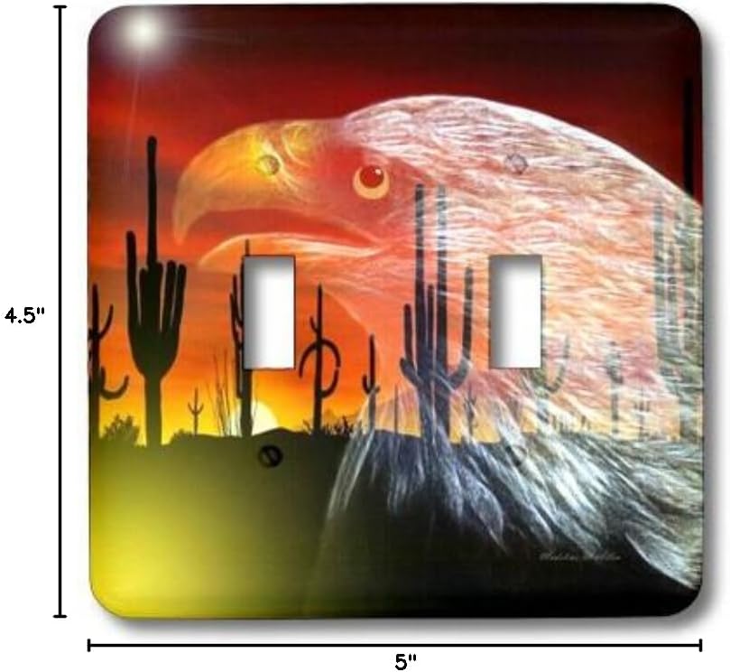 3dRose LLC lsp_101123_2 Eagle Cactus Protector 0f The Desert Double Toggle Switch