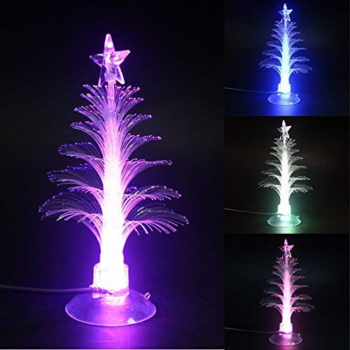 Xiaolanwelc@ LED Fiber Optic USB Multi Color Nightlight Christmas Tree Lamp Light Children Xmas Gift Night Lamp Party Home Decor DC5V #3