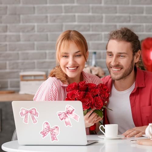 Imanes decorativos de lazo rosa para refrigerador 16 piezas miniatura 6