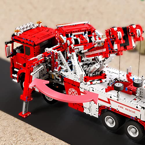 Technik Feuerwehrauto Bausatz, Technik Ferngesteuert Kranwagen Modell Mit 13 Motoren Und Fernbedienung Bauset, 5030… – Bild 6