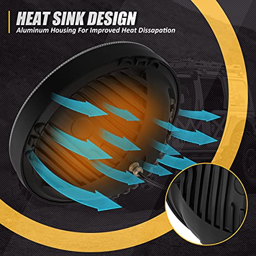 Nuvision Lighting NVL-HL-002 7 Inches Led Headlight High Low Beam Compatible With 97-17 Jeep Wrangler Jk Tj Lj Cj 18 Wrangler Jk thumb #5