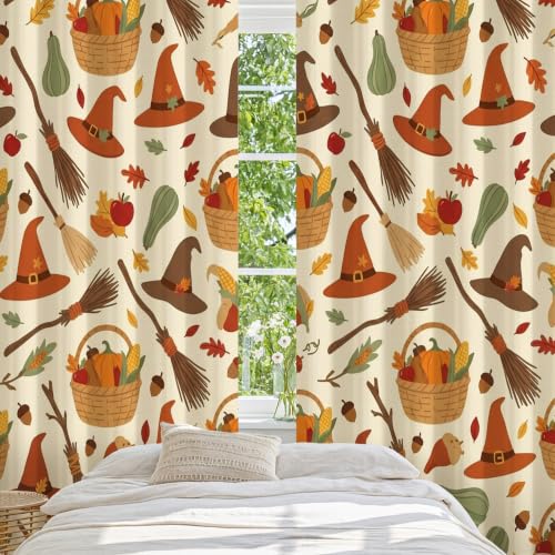 Rideaux occultants orange pour une chambre d'enfant fêtant l'automne - 5