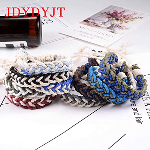 Pulsera ajustable de cuerda de cáñamo tejida hecha a mano miniatura 3