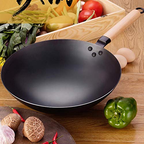 Wok tradicional de acero aleado con mango desmontable miniatura 3