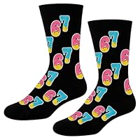 Eiohiuy 67socks Six Seven Ice Cream Drip Funny Number socks meme Christmas stocking stuffing gifts for boys and girls