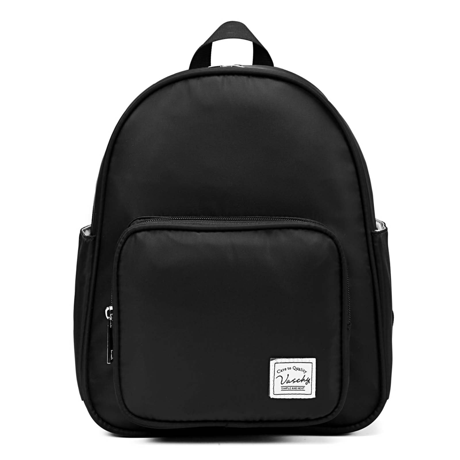 VASCHY Small Backpack for Women, Cute Mini Lightweight Nylon Travel Backpack Purse for Teen Girls Black