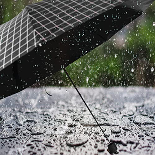 Image of KEKEMI 3 Fold Plain Pipine Umbrella for Men & Women