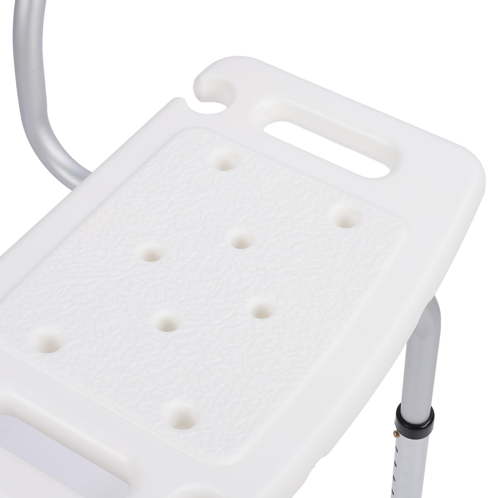 Fyearfly Silla de ducha con respaldo ajustable en, antideslizante, resistente, con respaldo completo, capacidad de 250 libras, asiento de ducha de aleación de aluminio para personas