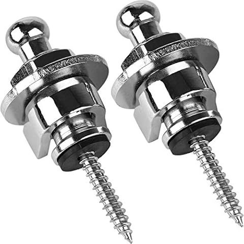 Eison Guitar Strap Locks and Buttons Security Quick Release Straplocks Strap Retainer System Nickel (2 Pieces Pack) Cover