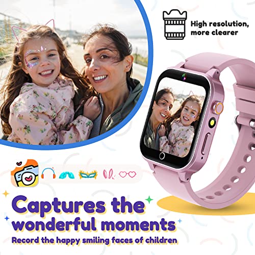 Ziegoal Kids Smart Watches Girls With 26 Games, High-Resolution Touchscreen Camera Flashlight Music Player Watches Ages 7-10, Kids, Girls Toys 8-10 Years Old Birthday Gifts #TOP3