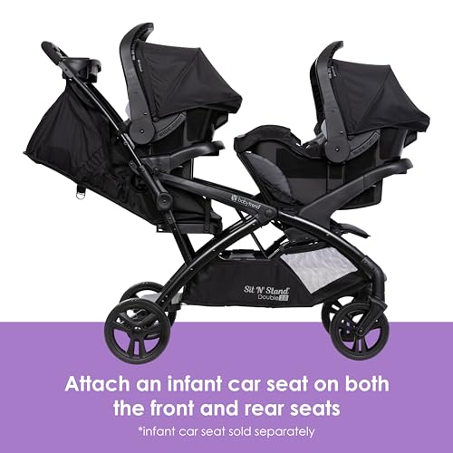 Image of Baby Trend Sit N' Stand Double 2.0 Stroller, Madrid Black