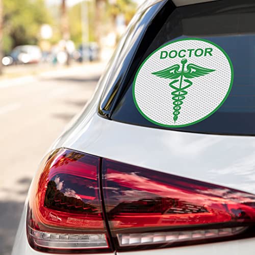 Image of CVANU Doctor Reflective Vinyl Exterior Decal for Vehicle 2pcs (11x11cm) Green cv2