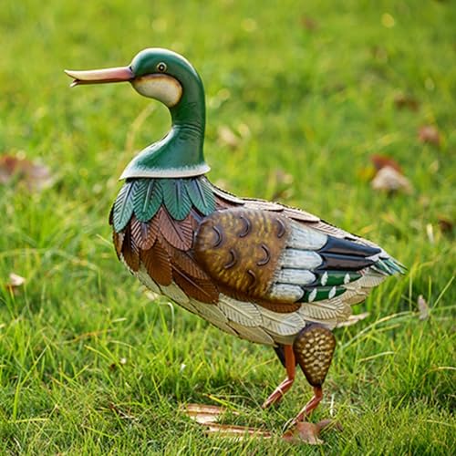 Teresa'S Collections Garden Decor For Outside, Metal Mallard Duck Decorations For Outdoor Decor, 16 Inch Duck Decoys Animal Outdoor Statues For Yard Patio Lawn Pool Porch Backyard thumb #1