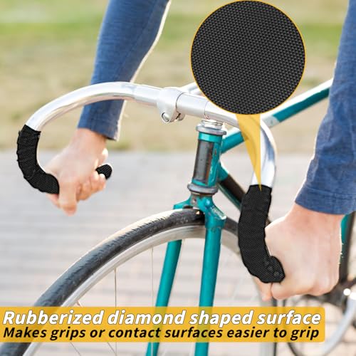 Image of Oleitodh 3 inch x 60 ft Rubber Grip Tape, Black, for Handles & Tools | Ultra-strong, waterproof non-slip tape, textured adhesive grip for gear, game controllers, or any slippery surface.