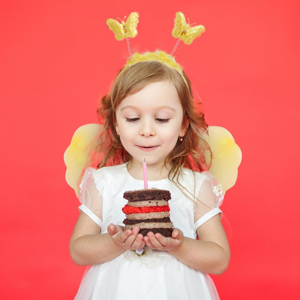 PRETYZOOM Butterfly Wings Set with Fairy Gauze Skirt Flared Tutu Dress up Accessory for Girls Dance Performance Party Costume - Image 2