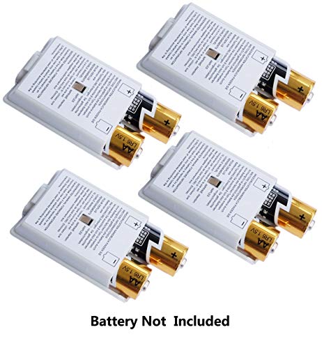 Pacote de bateria 4X capa capa capa para controle sem fio Xbox 360 (branca)