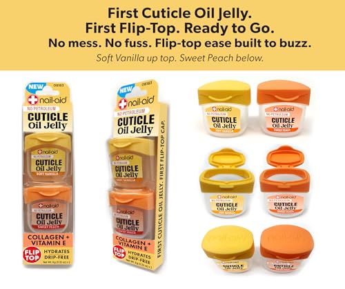 Nail-Aid Cuticle Oil Jelly, Press-On Friendly Non-Drip Cuticle Treatment for Dry Cracked Cuticles and Hangnails, Collagen + Vitamin E, CleanClick™ Secure Flip-Top Cap, Petroleum-Free - Image 6