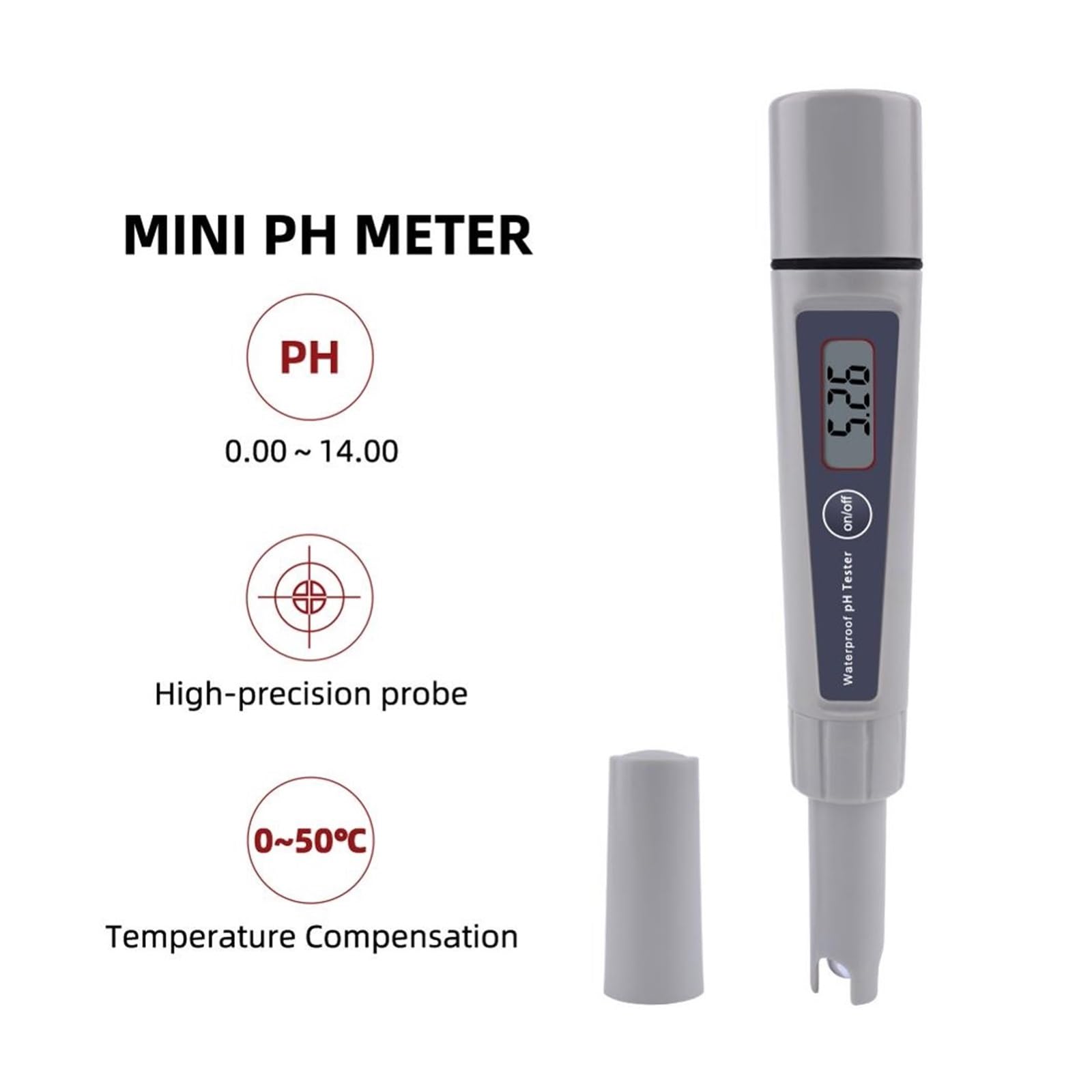 PH-032K Penna Tascabile Test Del'acqua Tester Digitale PH PH-009 IA 0,0-14, for Laboratorio Acquario Piscina Rilevamento Rapido E Preciso